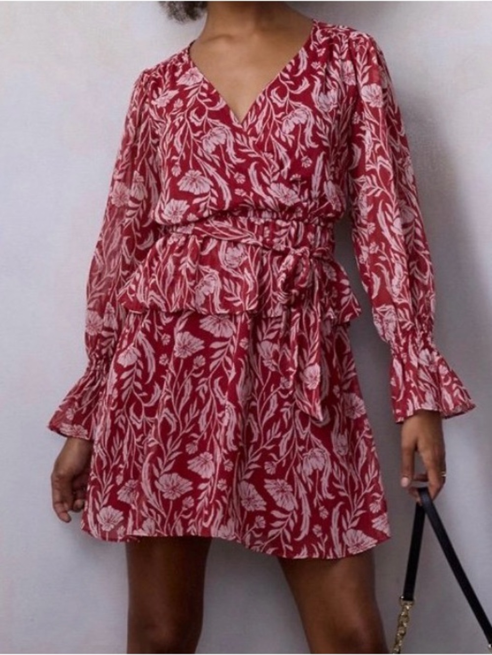 Lauren Conrad Rich Red Faux Wrap Dress Size XL